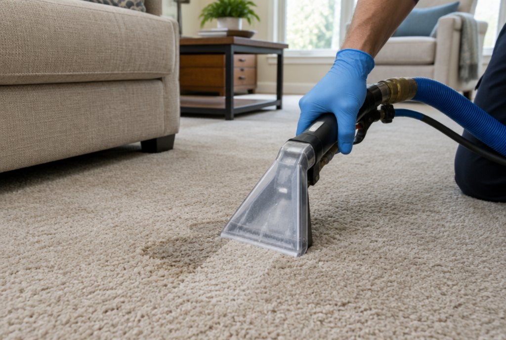 Extracting a pet stain from beige carpet